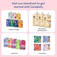 Vista 8 de Cerebelly Bolsas de comida orgánica para bebés, purés de frijoles blancos de calabaza y mantequilla, 16 nutrientes, sin azúcar añadido, fibra y sin
