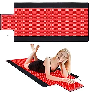 2025 Medical Grade TPU Red Light Therapy Mat 73.2"x33" Large Full Body with 1370 LEDs (660nm & 850nm), Odor-Free Infrared Light Therapy Mat for Body Pain Relief & Recovery