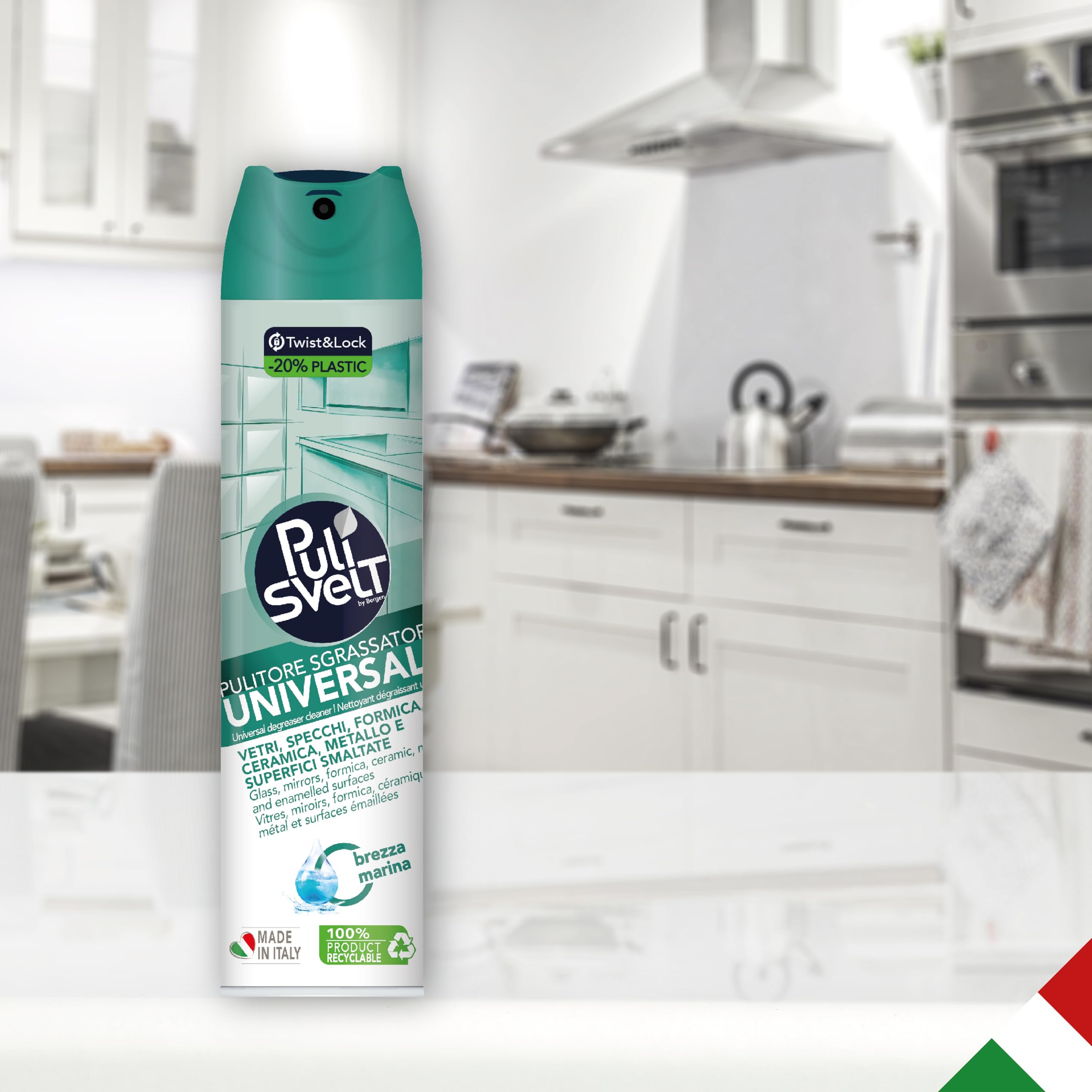 PULISVELT | Pulitore Sgrassatore Universale, Adatto a Tutte le Superfici Dure, della Casa, 300 ml, Confezione da 12 Pezzi