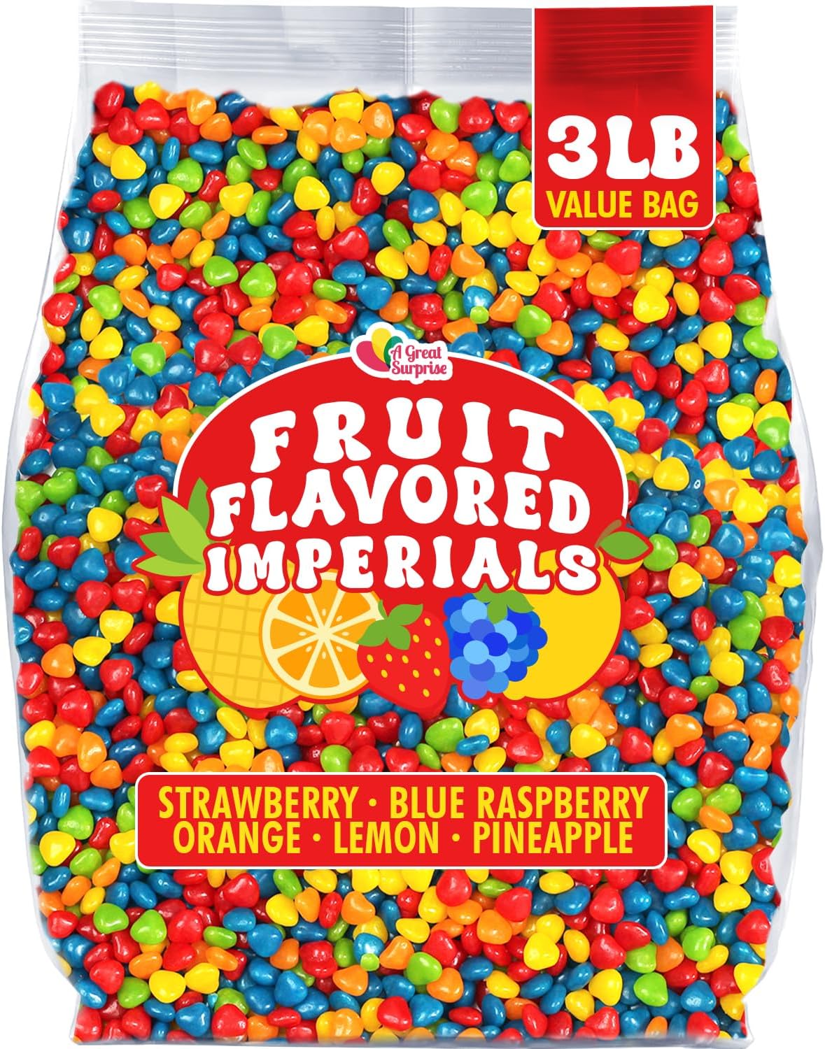 Fruit Flavored Imperials 3 Pounds Summer Unwrapped Bulk Rainbow Candies