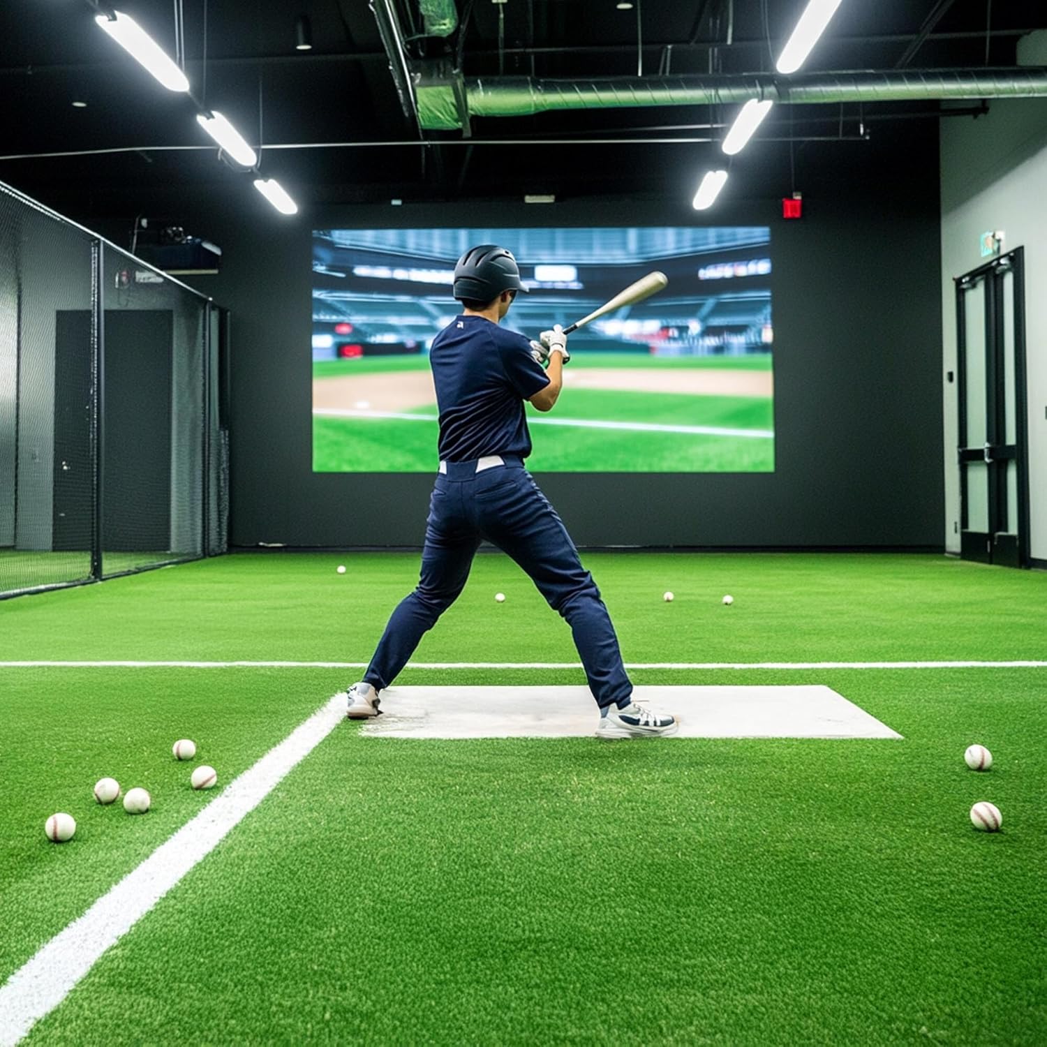 Yescom Batting Cage Synthetic Turf Field Artificial Grass Rug for Indoor Batting Tunnel Baseball & Softball 0.4" Pile Height(1950Sq.Ft-65'x5'x6P)