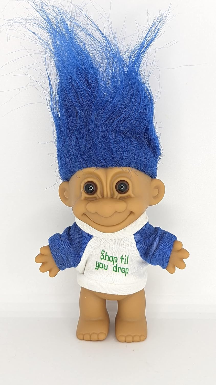 Russ Magenta Pink Haired Troll Doll 4.5" Tall with Hair 6" Tall