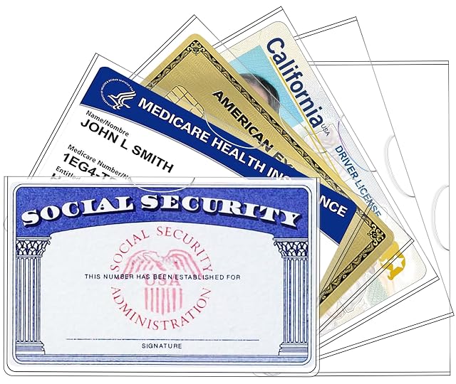 6 Pack Social Security Card Holder Social Security Card Protector Sleeve New Medicare Card Protector Sleeve Credit Card