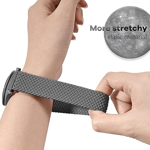 Miniatura 2 de Correas trenzadas para reloj Moonswatch, correa de nailon elástica de 0.78 pulgadas, compatible con reloj Omega X Swatch Moonswatch Speedmaster de