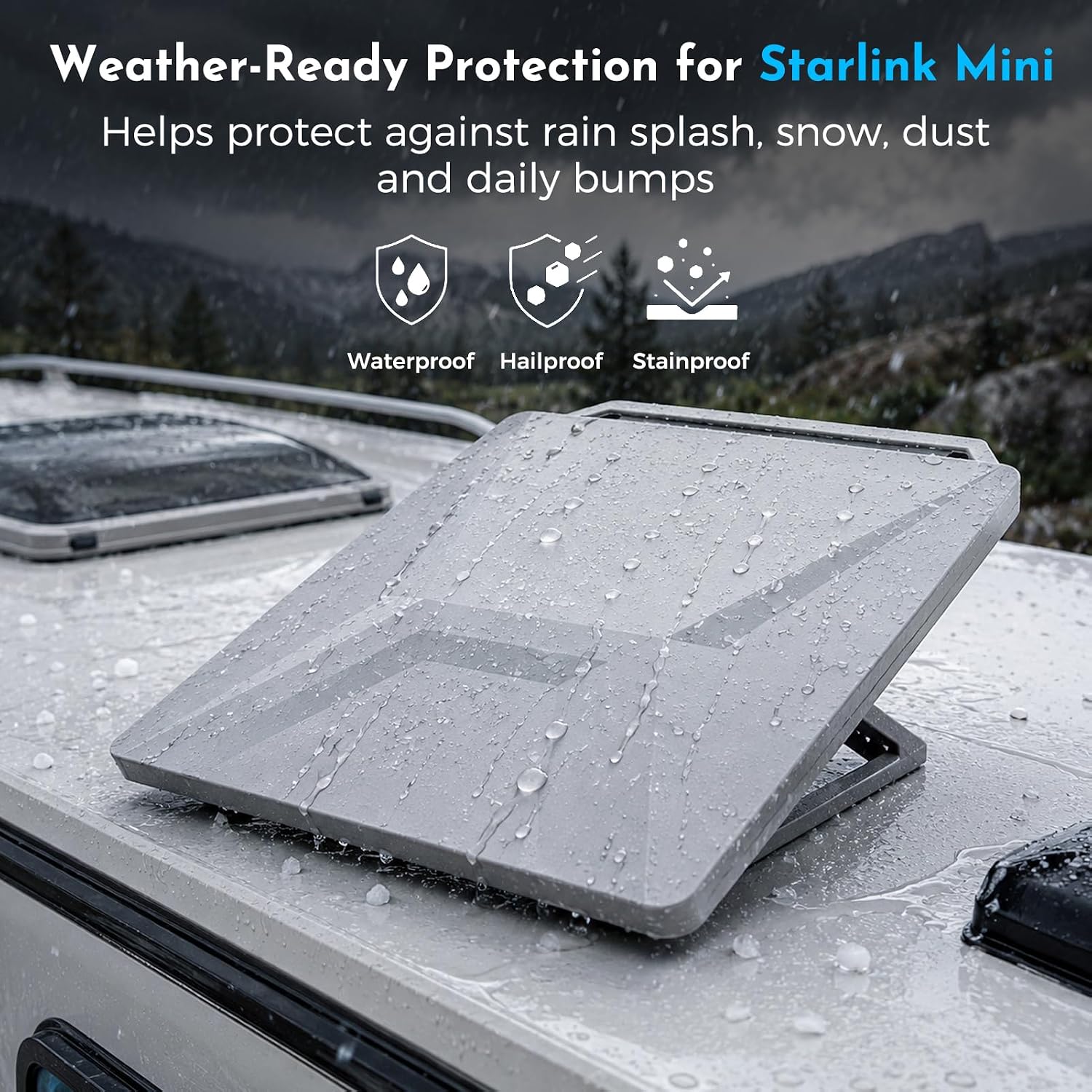 Starlink Mini Protective Cover, Silicone Case for Starlink Mini Dish with Ventilated Honeycomb Design, Weather-Resistant Shock-Absorbing Protector for RV, Camping and Travel image 4