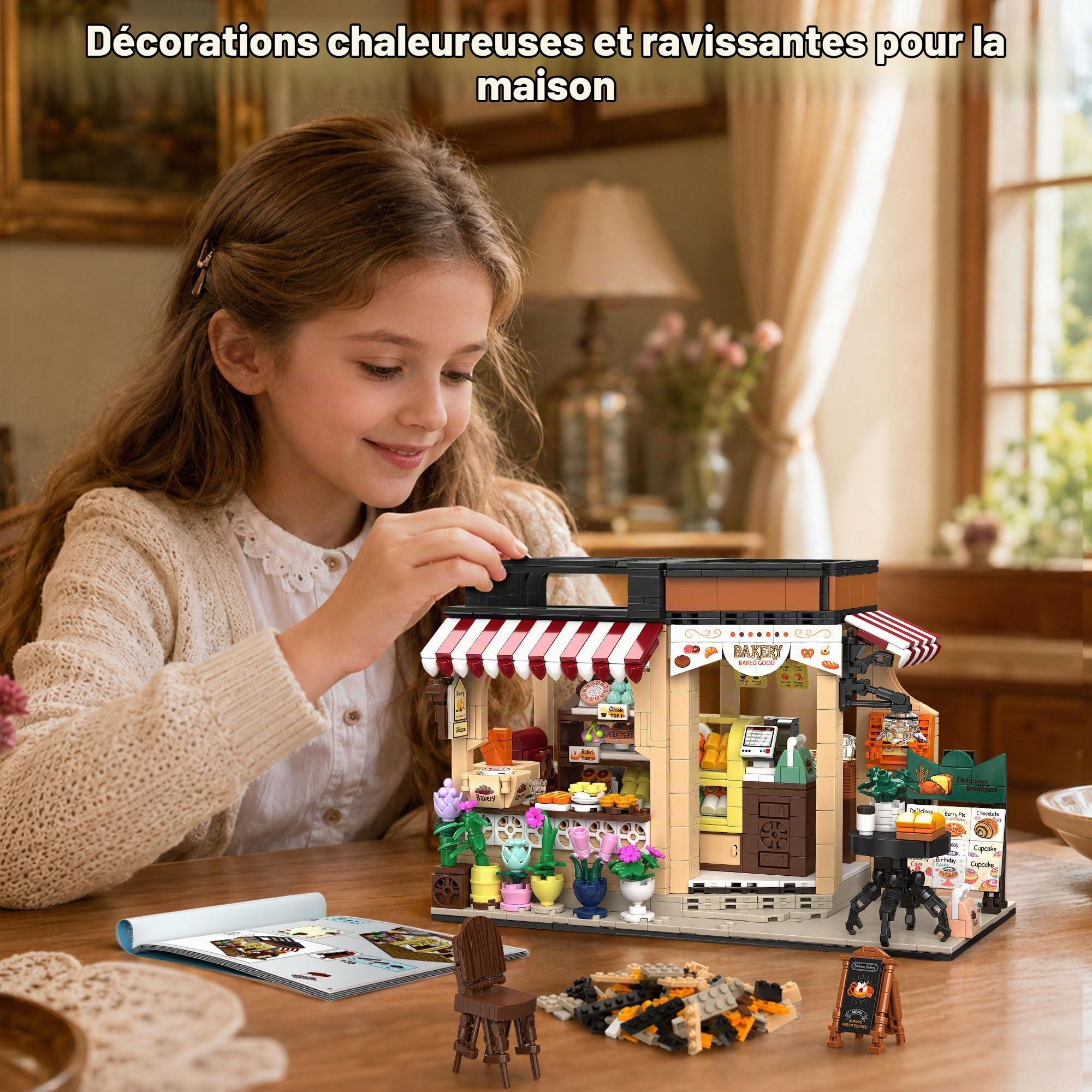 TYCOLE Jeu de Construction City Baking House, 1200 Pièces, sur Le Thème de la Gastronomie, Décoration Amusante pour la Maison et Le Bureau, Cadeau pour Les Enfants de 6 Ans et Plus et Les Adultes