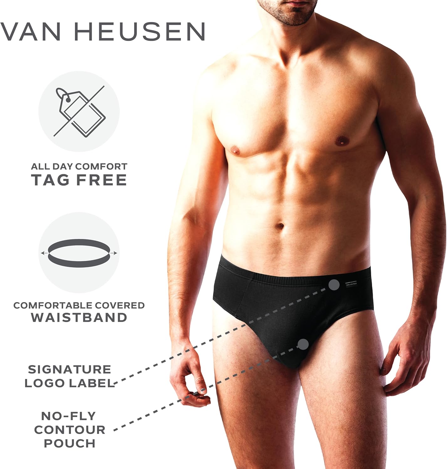 Van Heusen Mens Underwear Briefs - 5 Pack Quick Dry Low Rise Briefs No Fly Performance Underwear for Men Pack - Image 2