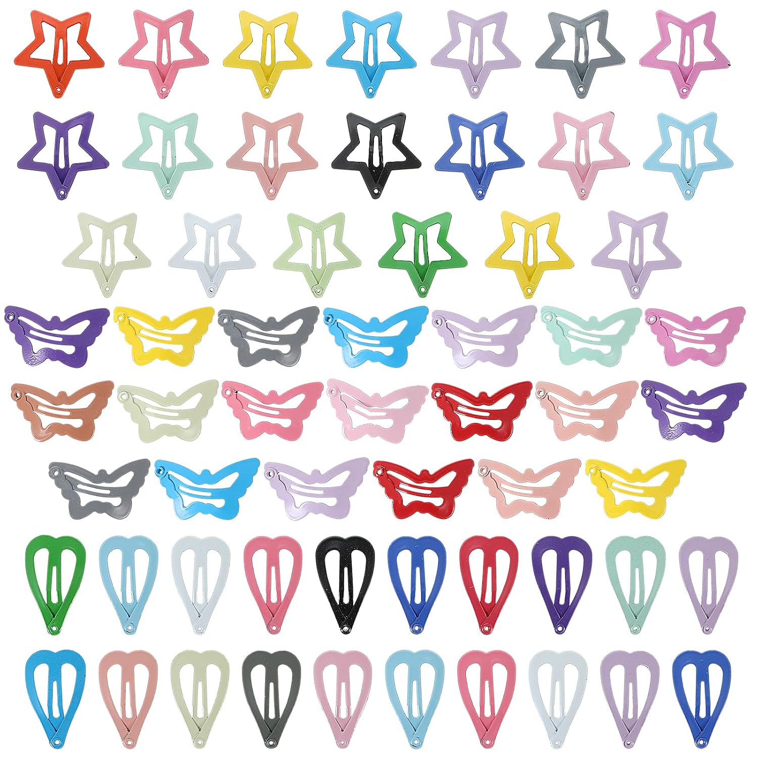 JJUNW 60 Pcs Colorful Hair Clips, Cute Girl Anti Slip Hair Accessories