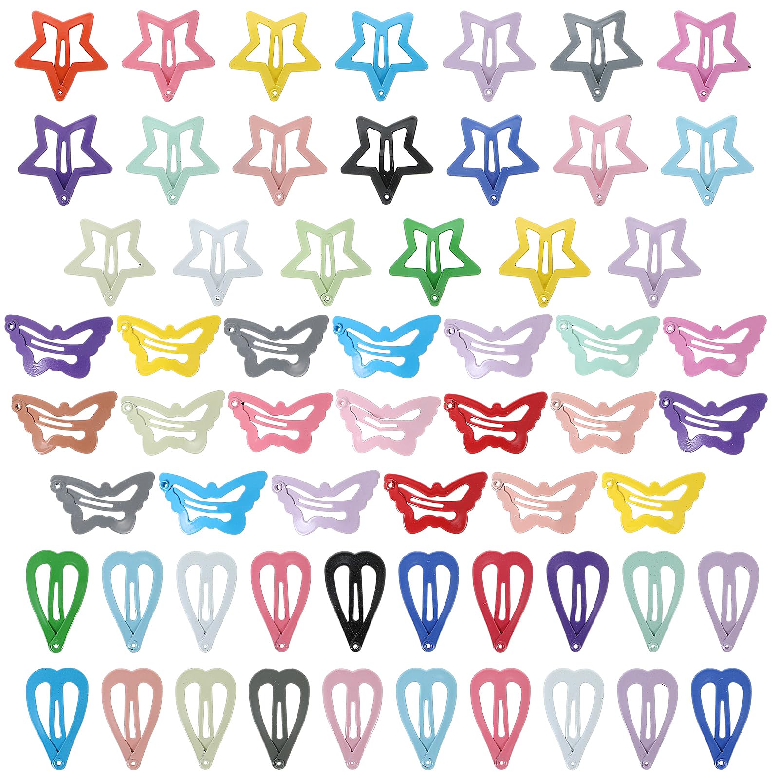 JJUNW 60 Pcs Colorful Hair Clips, Cute Girl Anti Slip Hair Accessories