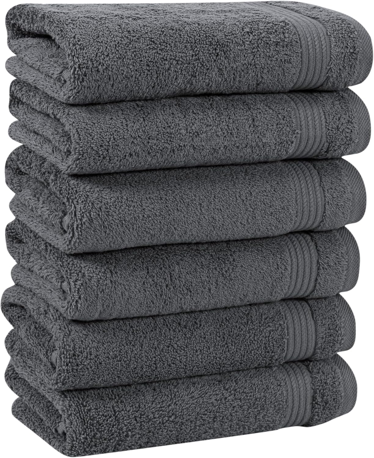 Allure Turkish Cotton Bath Towels, 100% Long Fiber Turkish Cotton - Thick, Soft, Highly Absorbent, and Quick-Drying - 600 GSM for Plushness, Set of 4 - (White)