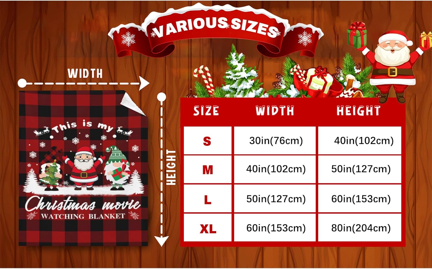 Luxury Christmas Gnome Santa Throw Blanket for Couch – Soft Flannel Plush Christmas Throw Blanket 50"x40", Warm Lightweight Xmas Blankets and Throws for Sofa Bed Holiday Decorations & Gift