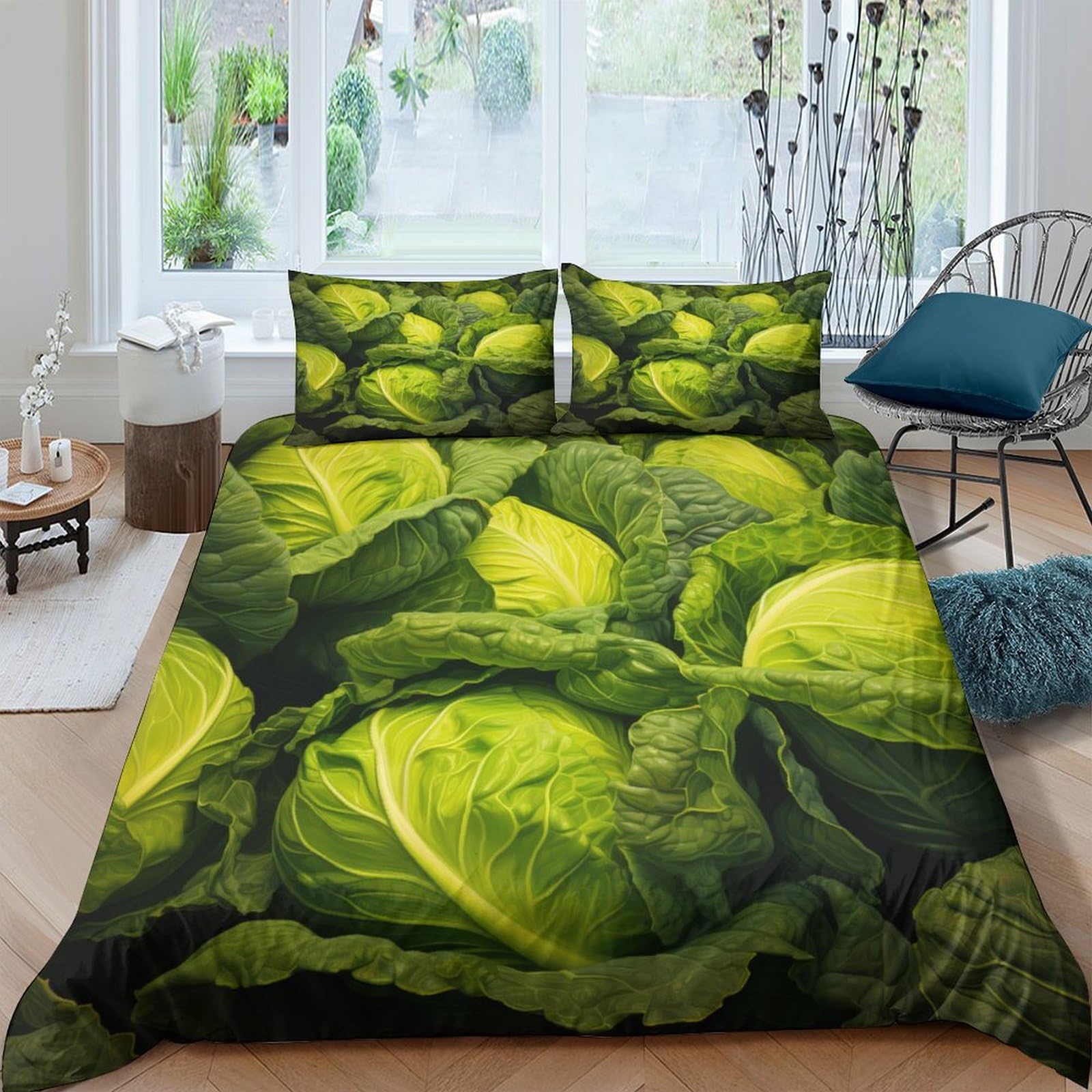 Housses de couettes 220x240cm microfibre anti-plis chou