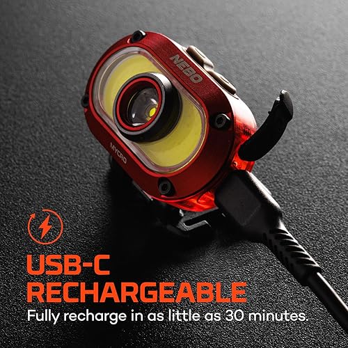 Miniatura 5 de NEBO MYCRO 550+ - Linterna frontal recargable | 550 lúmenes, 7 modos de luz, resistente al agua, clip desmontable para sombrero, lámpara de cabeza