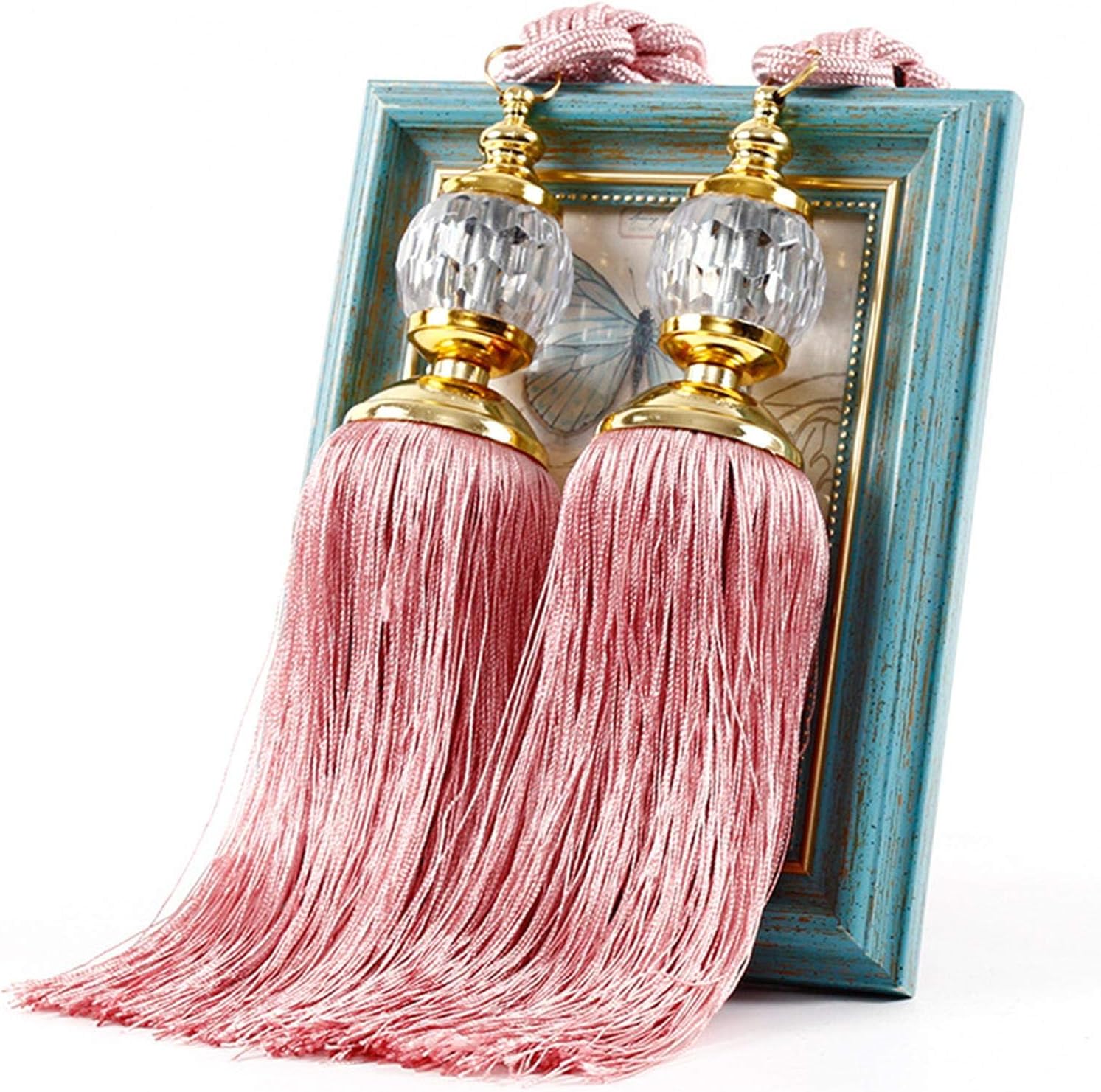 QOTSTEOS 1 Pair Curtain Hold Backs Rope Tie Backs, Curtain Clips Rope