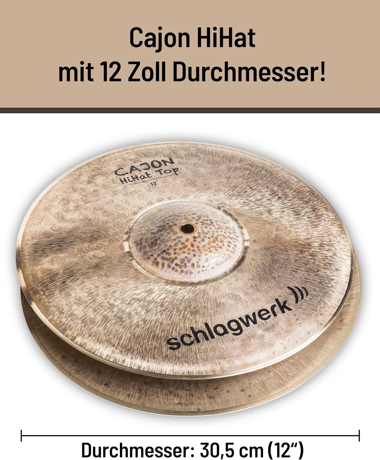 Schlagwerk CHH12 Cajon Hi Hat Cymbals - 12 Inch