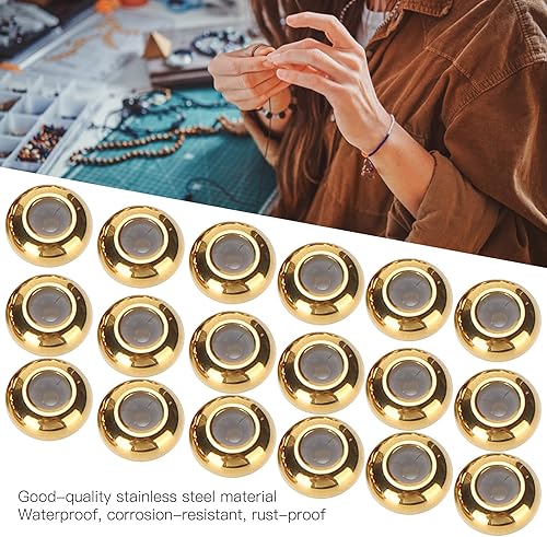Miniatura 3 de Cuentas doradas, 20 cuentas pequeñas de acero inoxidable espaciador de cuentas doradas para hacer pulseras, cuentas espaciadoras a granel, cuentas