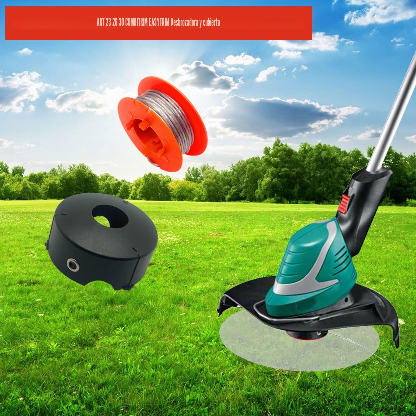 CDIYTOOL F016800175 Bobina desbrozadora Φ1,6 mm, 8 m, para Bosch Art 23 26 30 COMBITRIM EASYTRIM Carrete línea Repuesto Alambre, Carrete Recortadora césped con Cubierta F016L71088