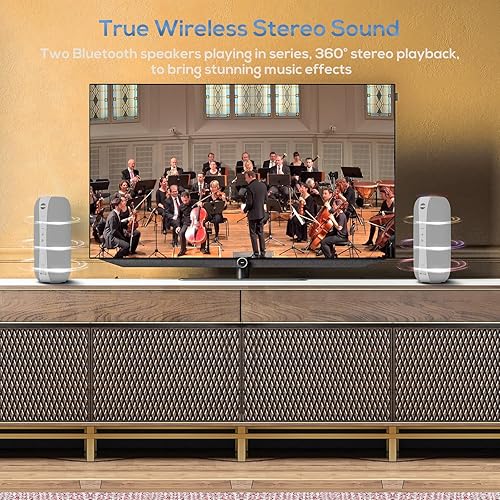 Miniatura 4 de Altavoces Bluetooth, altavoces Bluetooth de 40 W inalámbricos con sonido estéreo, altavoces portátiles IPX7 impermeables para exteriores con