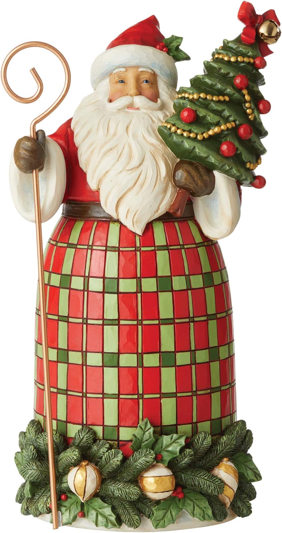 Enesco Jim Shore Country Living Santa with Christmas Tree Figurine, 10.43 Inch, Multicolor
