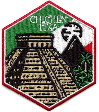 7 Wonders Of The World Travel Patch Chichen Itza Souvenir Mexico Embroidered Iron On