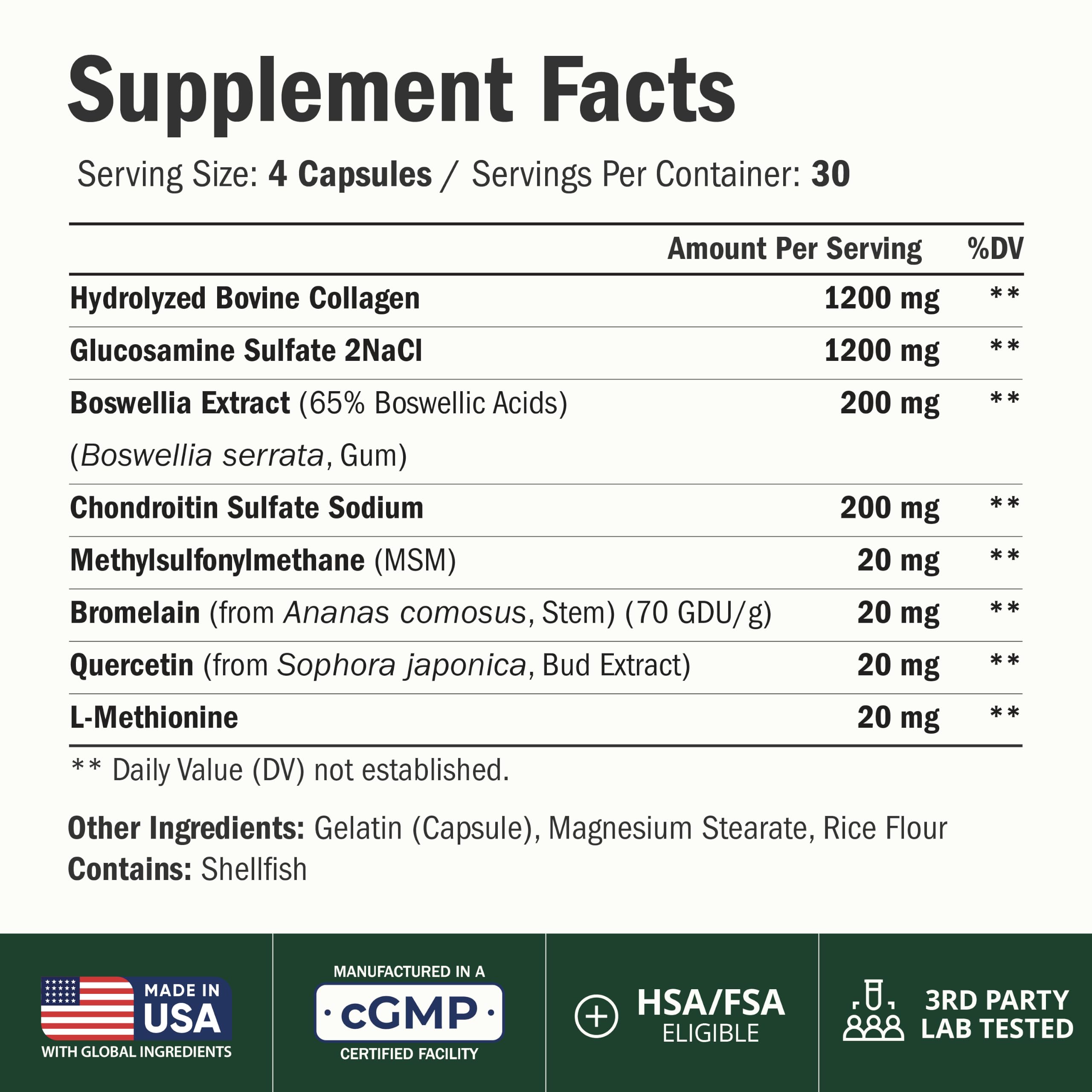 1200mg Glucosamine + 1200mg Hydrolyzed Collagen – Joint Supplement 2-Pack — Amazon image 2