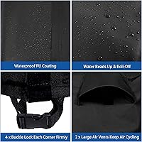 Vista 6 de WOMACO Funda de mesa de picnic impermeable, resistente de 96 pulgadas para patio al aire libre, cubierta de mesa y banco para invierno, resistente