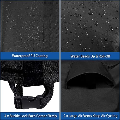 Miniatura 6 de WOMACO Funda rectangular u ovalada para mesa de patio, cubierta impermeable para mesa de exterior, muebles de exterior resistente, funda de silla de