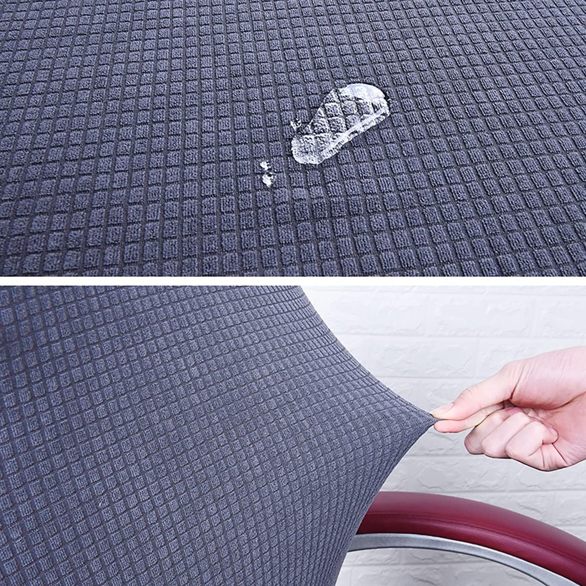 Waterproof Polyester Office Chair Cover, Stretch Washable Removable Computer Chair Cover,Dark Coffee,L