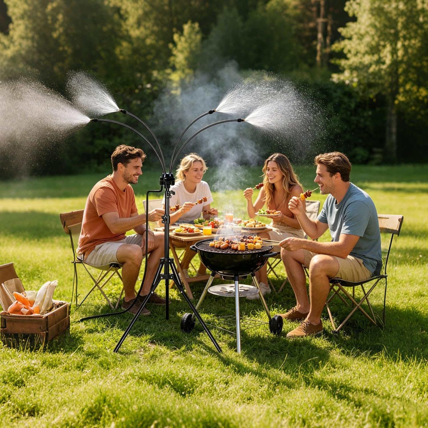 Standing Misters for Outside Patio,Adjustable Height Standing Portable Misting System | Patio Misting System - for Backyard Yard Garden Park Summer Spring Play Activities Games Party Deck Porch Pool
