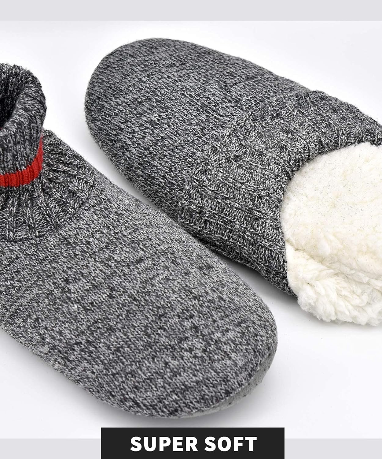 DICUIRD Men's Slippers Socks Autumn Winter Indoor Non-Skid House Slippers
