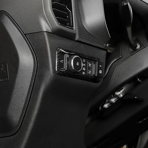 Miniatura 5 de Jimen Compatible con Ford Bronco Sport 2021-2023, cubierta del panel del interruptor de los faros, accesorios de moldura interior (fibra de carbono)