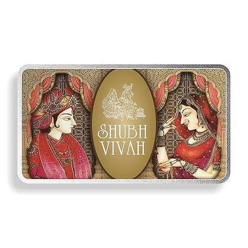 Happy Wedding 20 Gm Silver Bar Coloured (999) Pure Silver