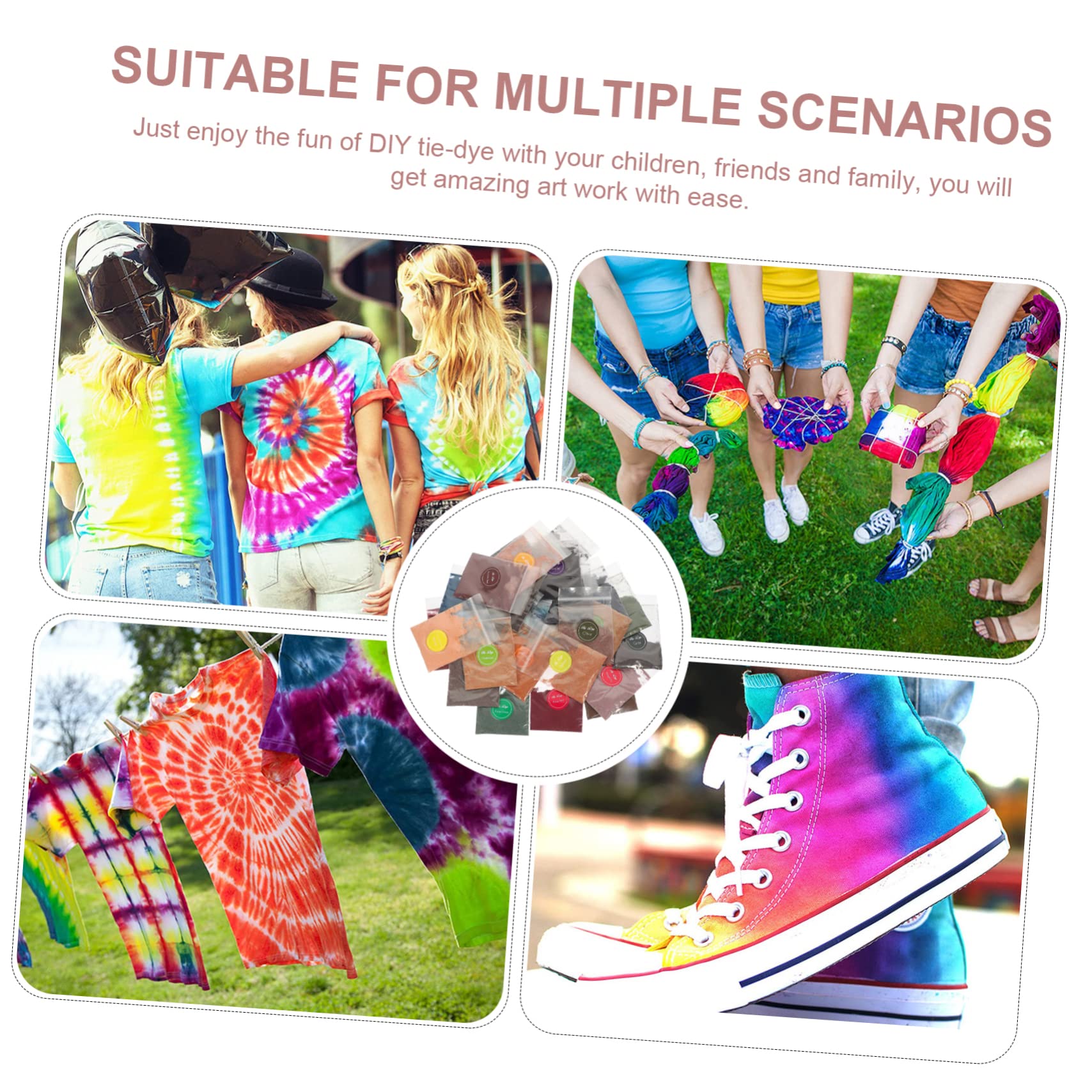 NUOBESTY 32borse Per Tie Dye Colori Colorante Per Per Attività Te Per e Adulti Shirt Scialli e Accessori Creativi