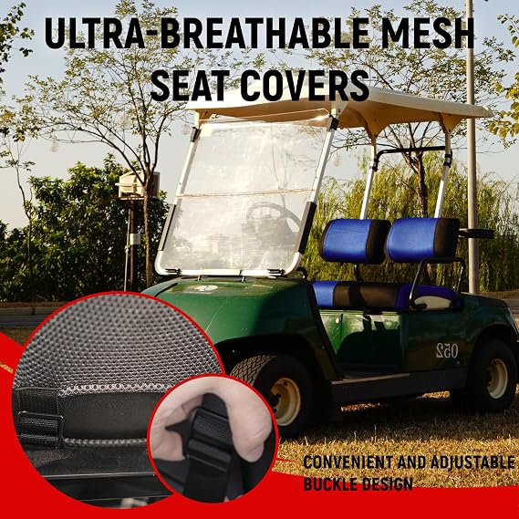 4 PCS Golf Cart Front & Rear Seat Covers for Yamaha G2-22