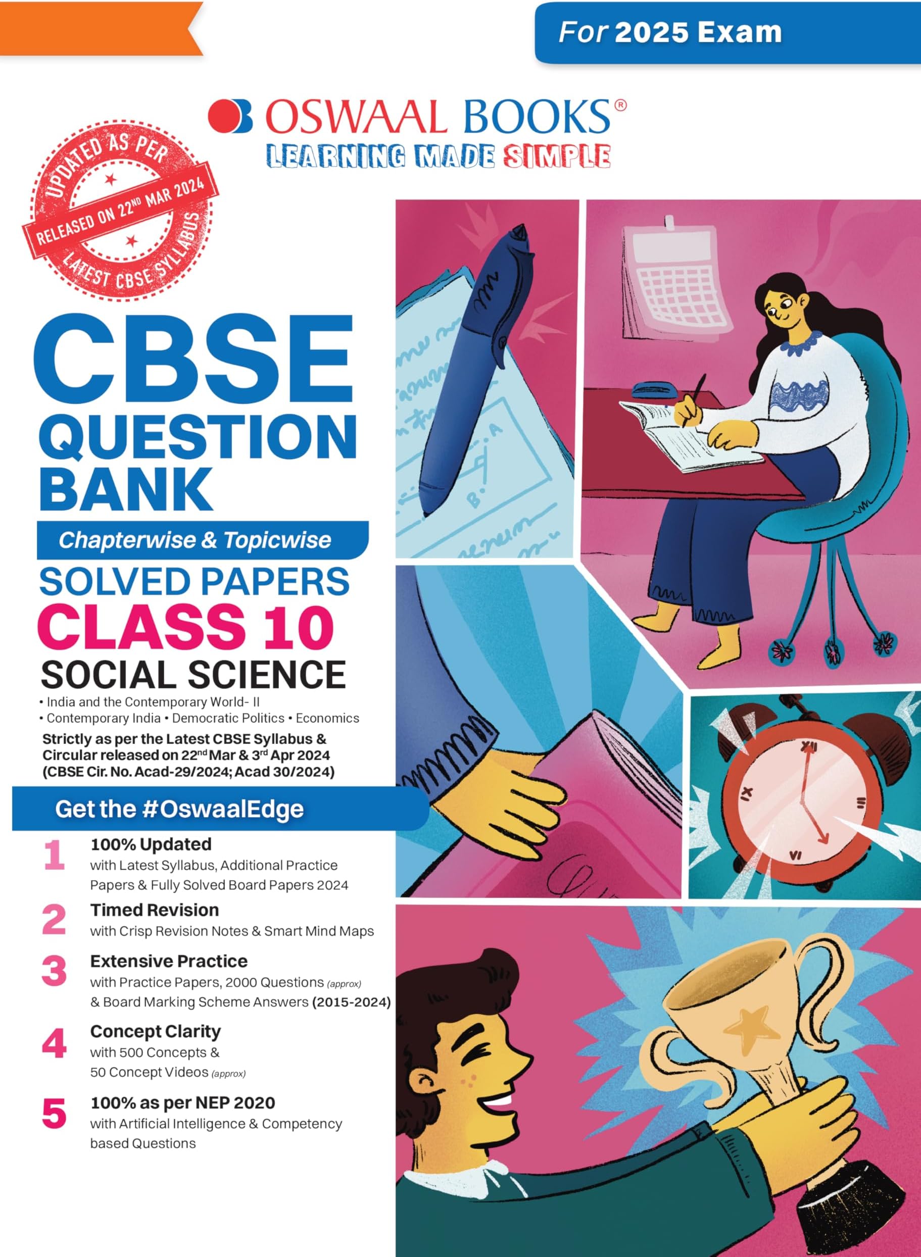 Oswaal CBSE Question Bank Class 10 Social Science, Chapterwise and Topicwise Solved Papers For Board Exams 2025