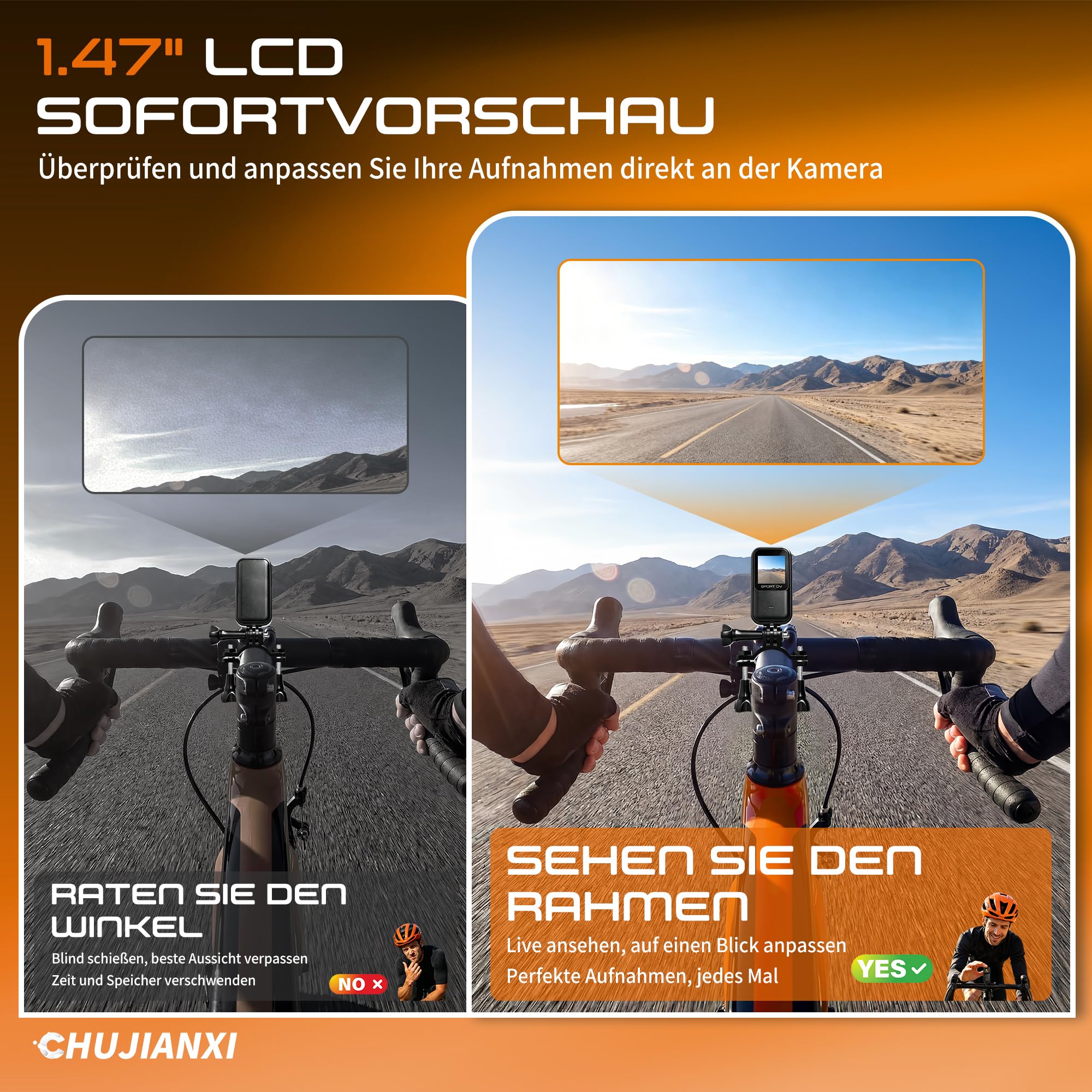 Mini Actioncam 4K, Mini Bodycam WiFi, Wasserdicht Daumenkamera Helmkamera