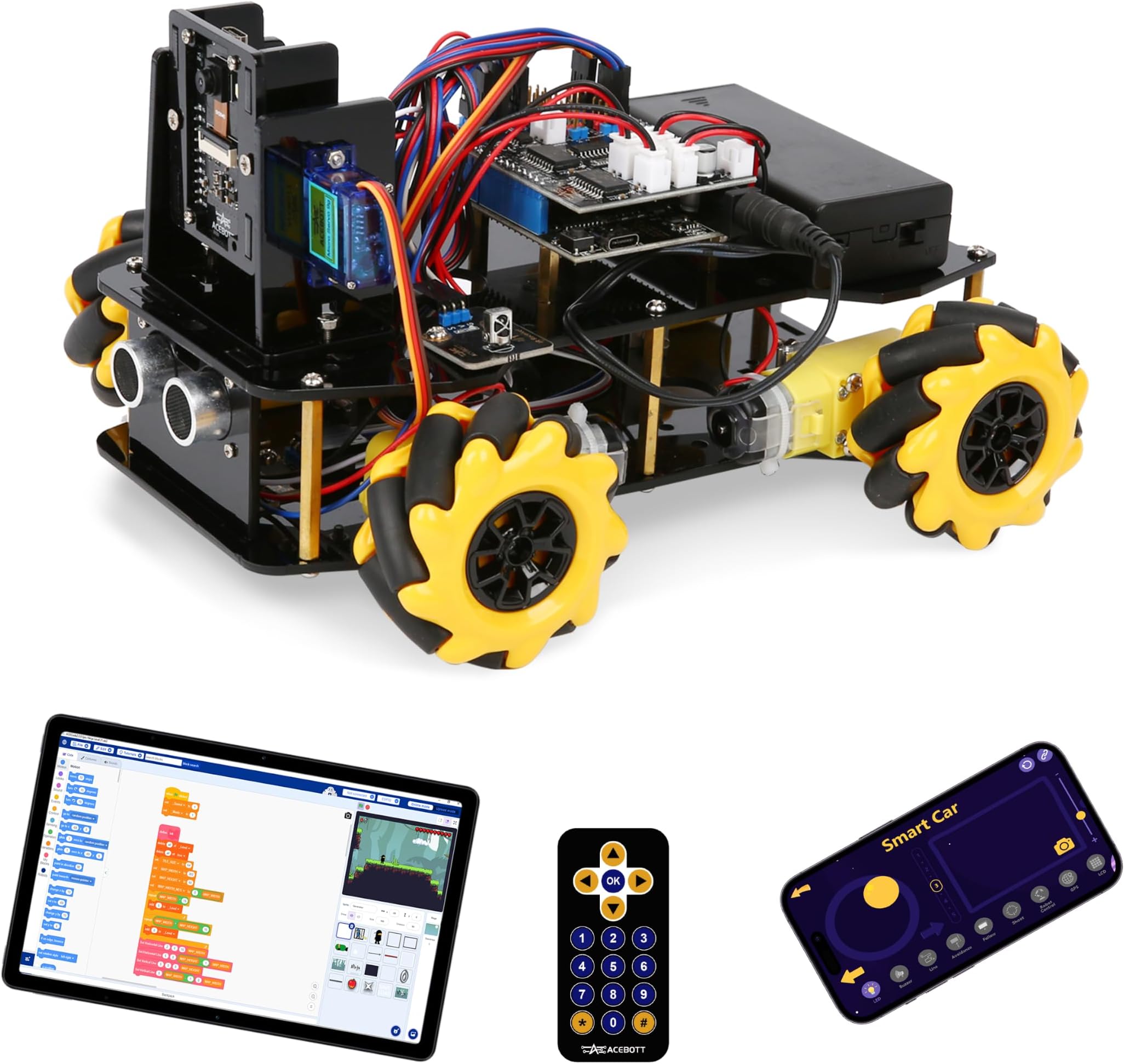 Robot Kit with 3MP Camera, Robotics for Kids Ages 8–12 12-16 Compatible with Arduino & Scratch, App & Remote Control, STEM Toys Coding Robot Kit, Gift for Kids, Teens and Adults