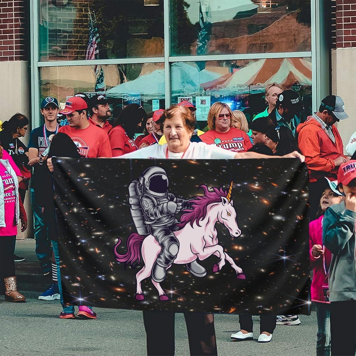 Astronaut Unicorn Flag 3x5 Ft Outdoor Indoor With Grommet Garden Yard Banner Decorative Sign - Image 5
