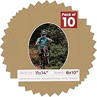 Vista 45 de Tapete de 11 x 14 pulgadas, corte biselado para fotos de 8 x 10 pulgadas, diseño de ante beige precortado, apertura de tablero ovalado, sin ácidos