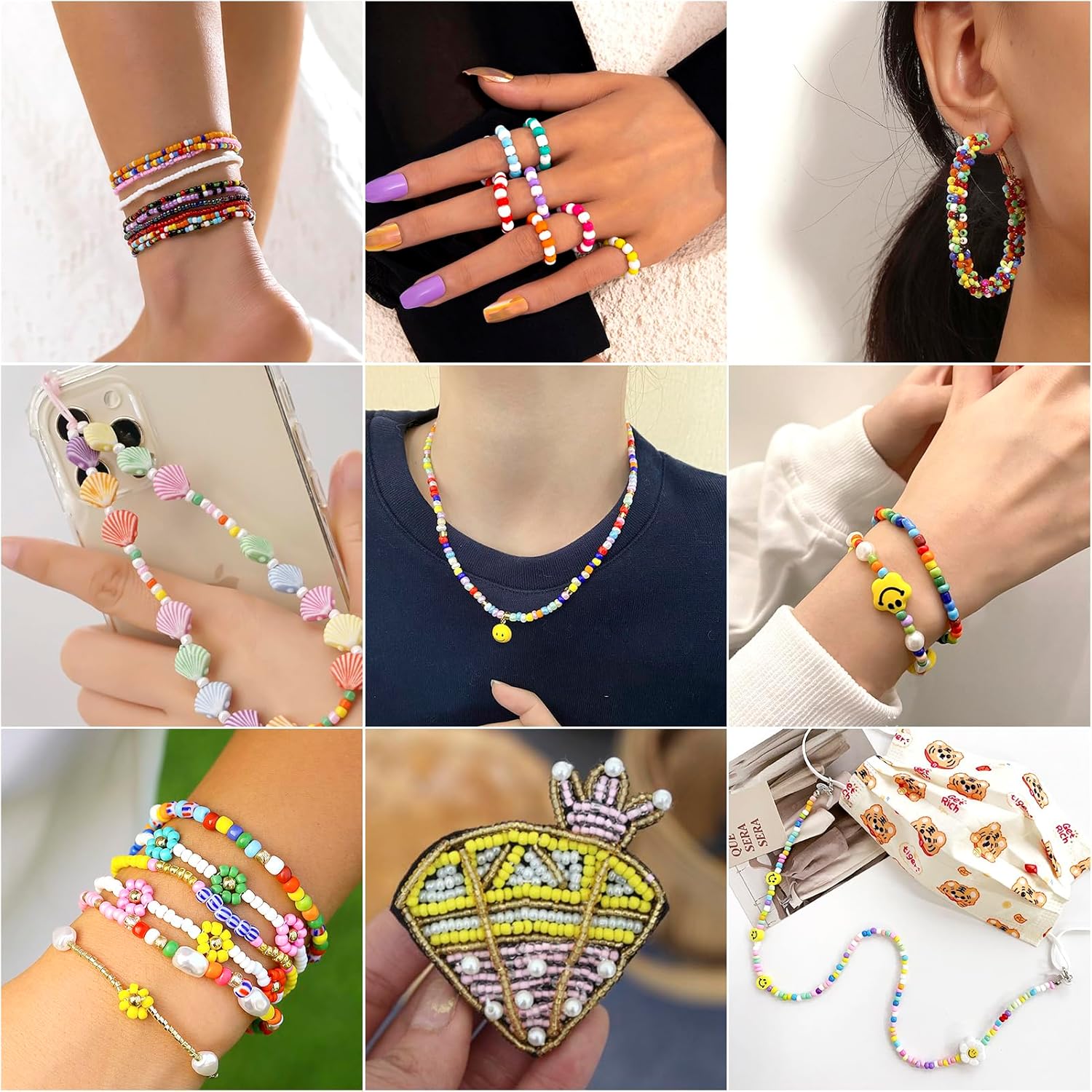 1500Pcs 4mm Lampwork Rondelle Seed Beads 20 Colors Pastel Crystal Pony Beads Bulk for Crafts DIY Friendship Bracelets Earring Beading Jewelry Making Supplies - Image 4