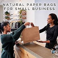 Vista 54 de Qutuus Bolsas de regalo de papel negro con asas, 50 unidades de 8 x 4.5 x 10 pulgadas, bolsa de papel kraft negro con asas a granel para compras