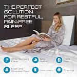 Kӧlbs Bed Wedge Pillow with Memory Foam Top Chic Jacquard Grey and White Cover (7.5" Height)