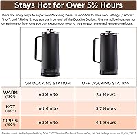 Vista 6 de Nextmug Press - Temperature-Controlled, Self-Heating French Press (White - 40 oz.)