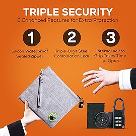 Large and Small Smell Proof Bag Combo, Smell Proof Container, Dog Tested Odor resistant Bag, Best Zipper Odor sealing Pouch Herbs, coffee & Travel Medicine Bag, Scent resistent Containers