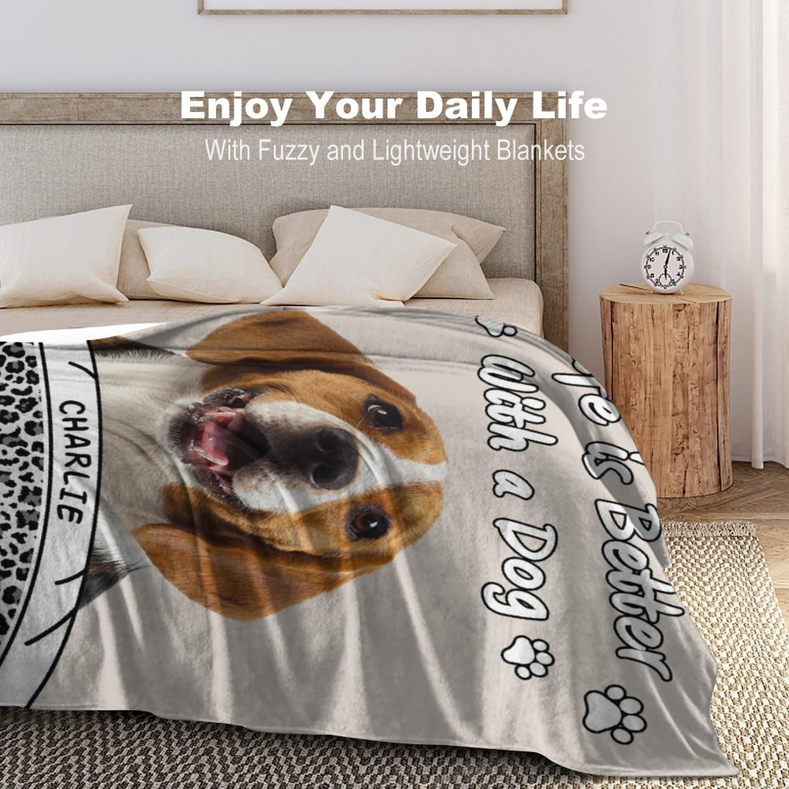 Buy Personalized Dog Portrait Blanket - Custom Blankets Gifts from