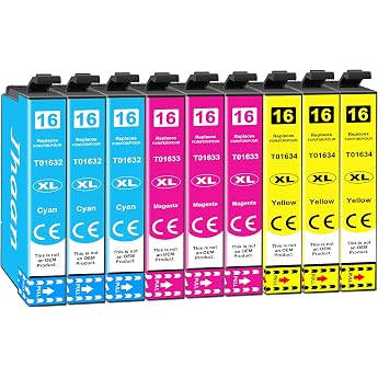 16XL Printer Cartridges Compatible with Epson 16 XL Cartridges Pack of 9 Compatible with Epson 16XL cartridges for Workforce WF-2630 WF-2760 WF-2510 WF-2660 WF-2010 WF-2750 WF-2650 WF-2540 WF-2530