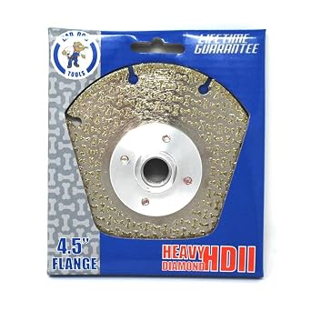 Bad Dog Tools 4.5" Flange HDII Multipurpose Flush Cut/Grind Diamond Wheel | Use on Iron, Steel, Brass, Tile, Stone, Brick, Plastic, Endless Sanding, Shaping and Sharpening
