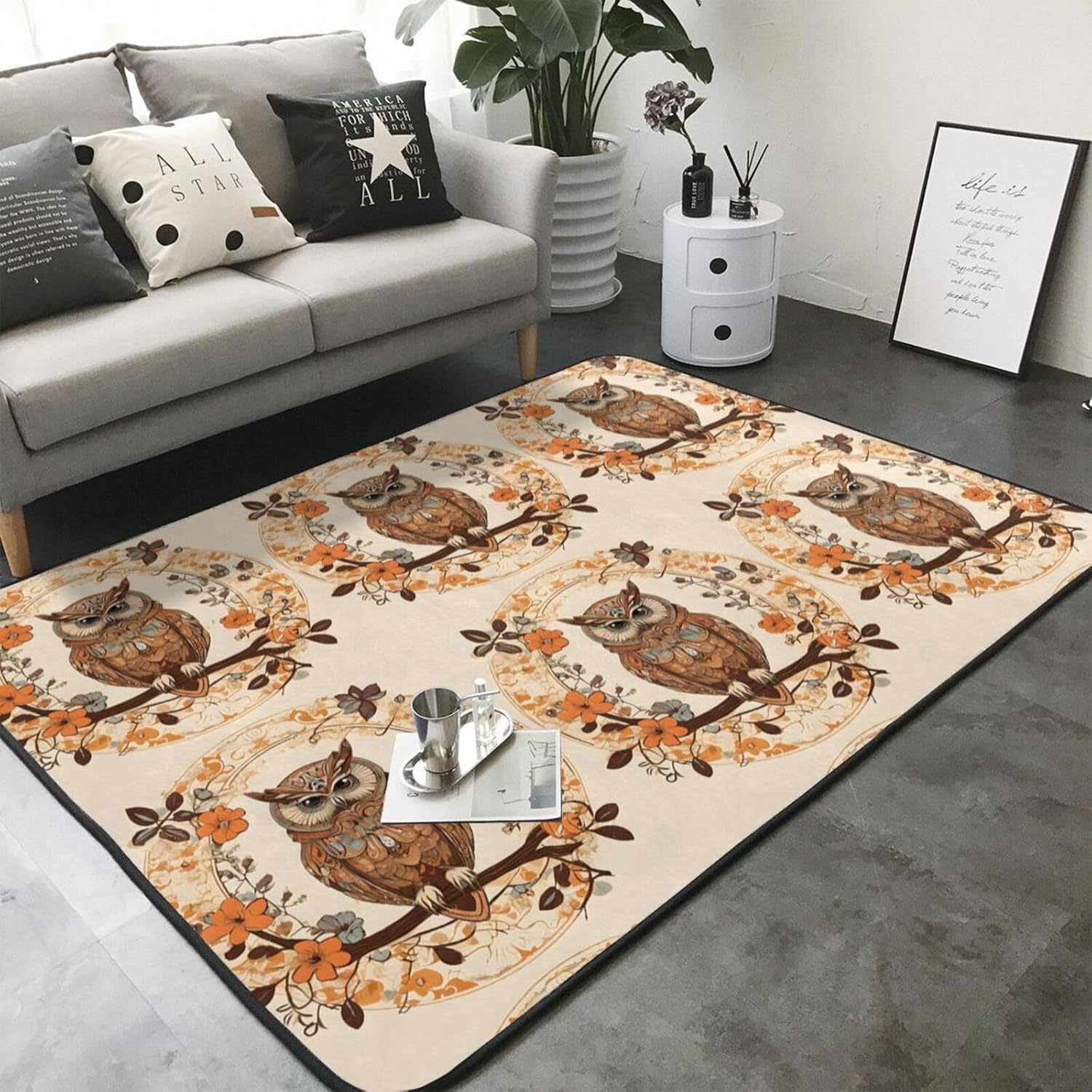 Flannel Non-Slip (Owl Beliefs) Rug Pad 80×50in Soft Washable Protective for Hardwood Floors Bedroom Bathroom Living Room