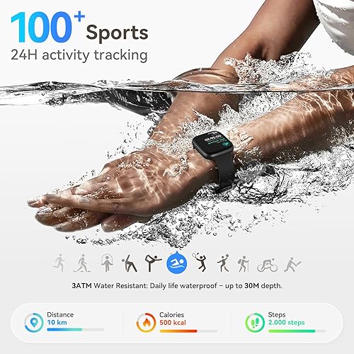 Miniatura 6 de Reloj inteligente para hombres/mujeres, responder/hacer llamadas, reloj inteligente AMOLED de 1.85 pulgadas con pantalla siempre encendida para