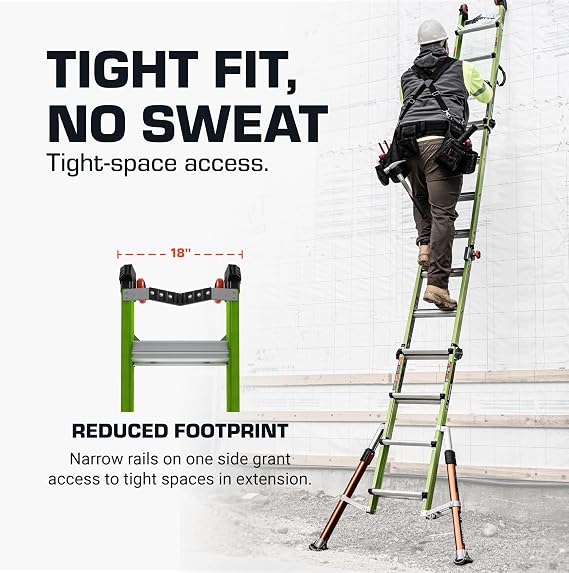 Little Giant Ladders Conquest All-Terrain 17',Hi-viz Green